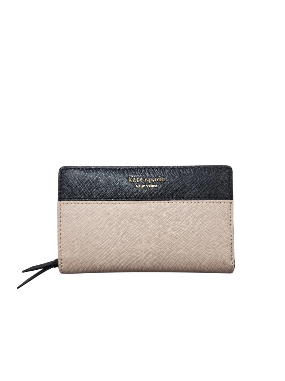 Kate Spade Madison Colorblock Medium Compact Bifold Wallet Black Blush Cream